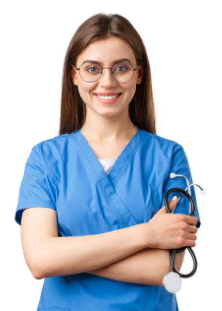 healthcare-workers-medicine-insurance-covid19-pandemic-concept-confident-enthusiastic-young-female-nurse-doctor-blue-scrubs-glasses-hold-stethoscope-smiling-camera-pleased 1