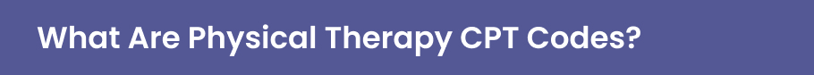 What Are Physical Therapy CPT Codes?