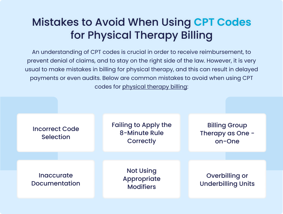 mistakes to avoid when using CPT codes for physical therapy billing