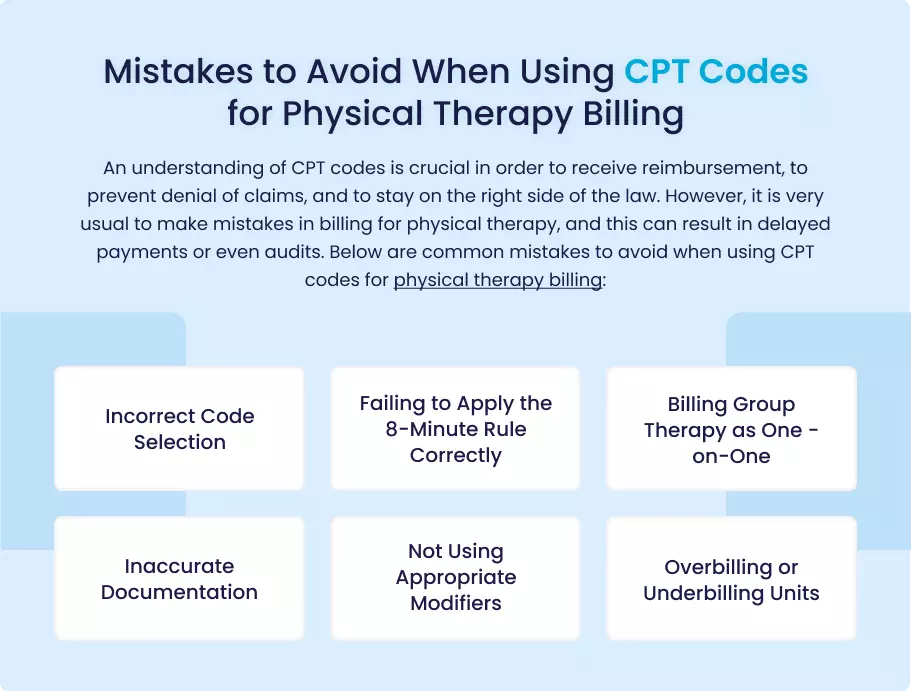 mistakes to avoid when using CPT codes for physical therapy billing