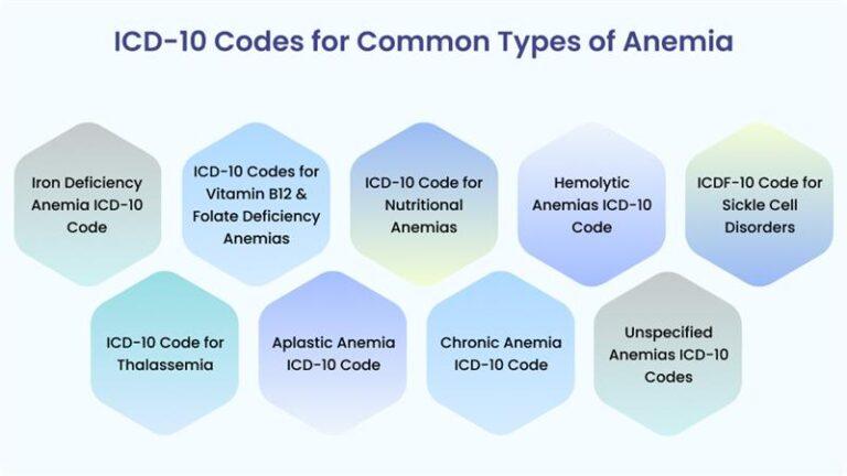 Anemia ICD-10 Codes - D64.9, D50, D63 and More
