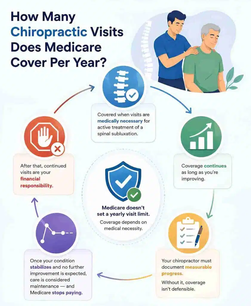 How many chiropractic visits does Medicare cover per year?